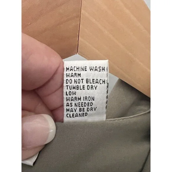 Chico's Design Button Up Twill Vest Womens S (Chico's 0) Khaki Gray Pocket Welt - Picture 13 of 15